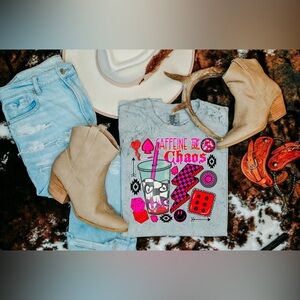 Caffeine and Chaos Comfort Colors T-shirt